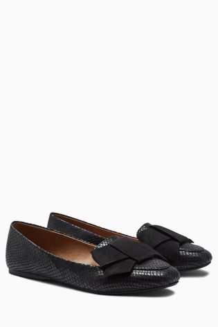 Black Bow Loafers